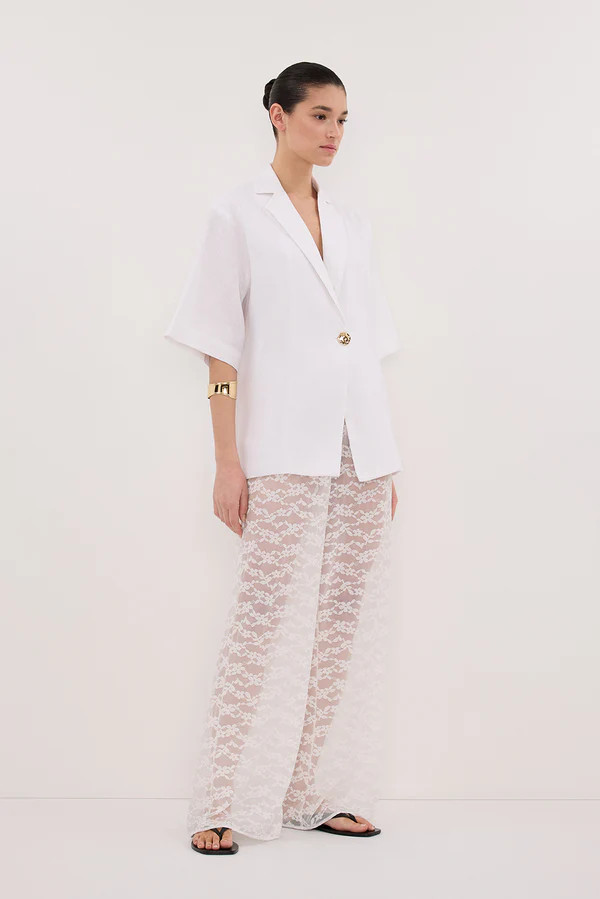 NALA WHITE LINEN RESORT SHIRT | DISSH