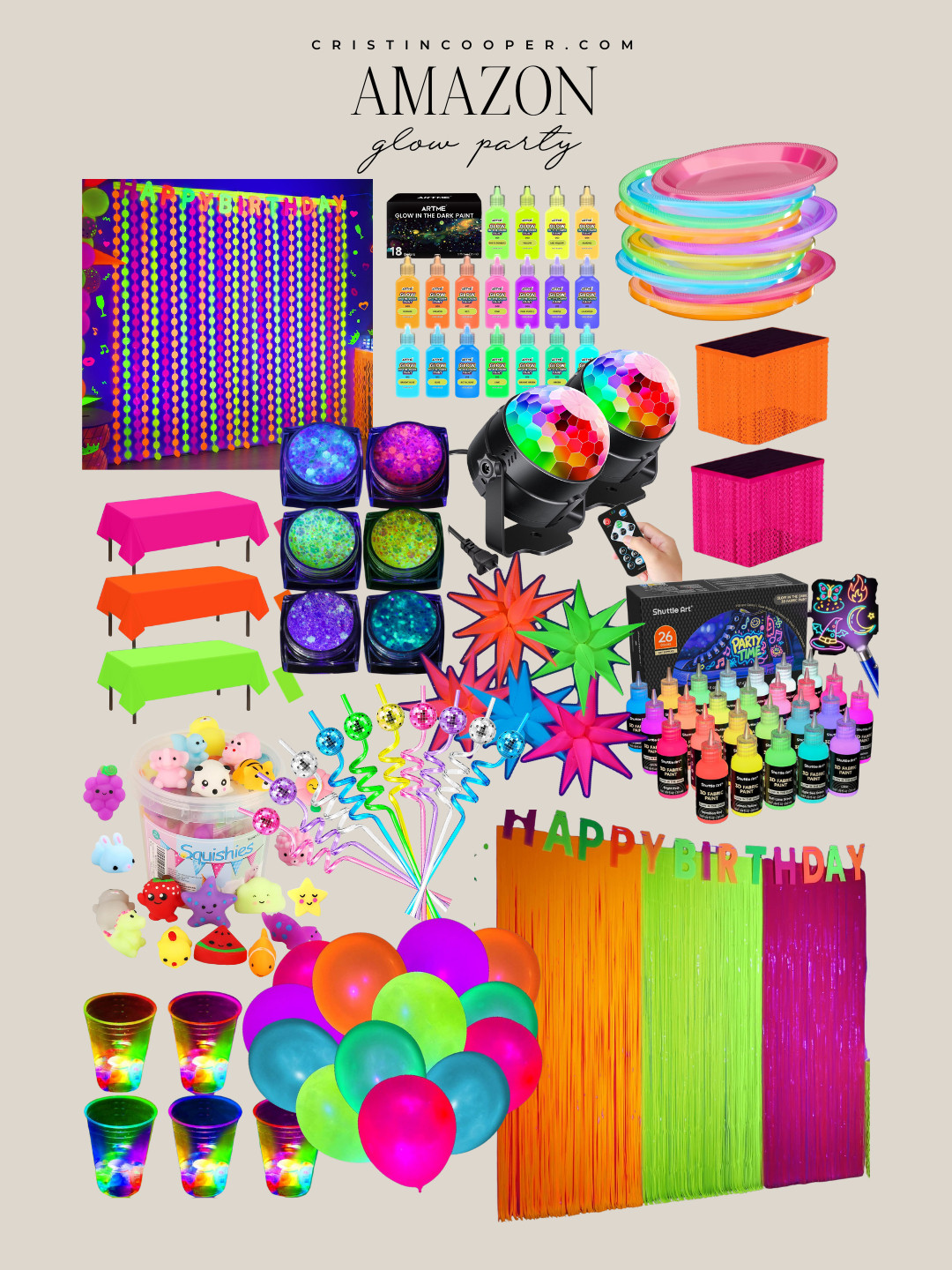 Girls Glow Party Supplies 

 #LTKmomlife #LTKKids