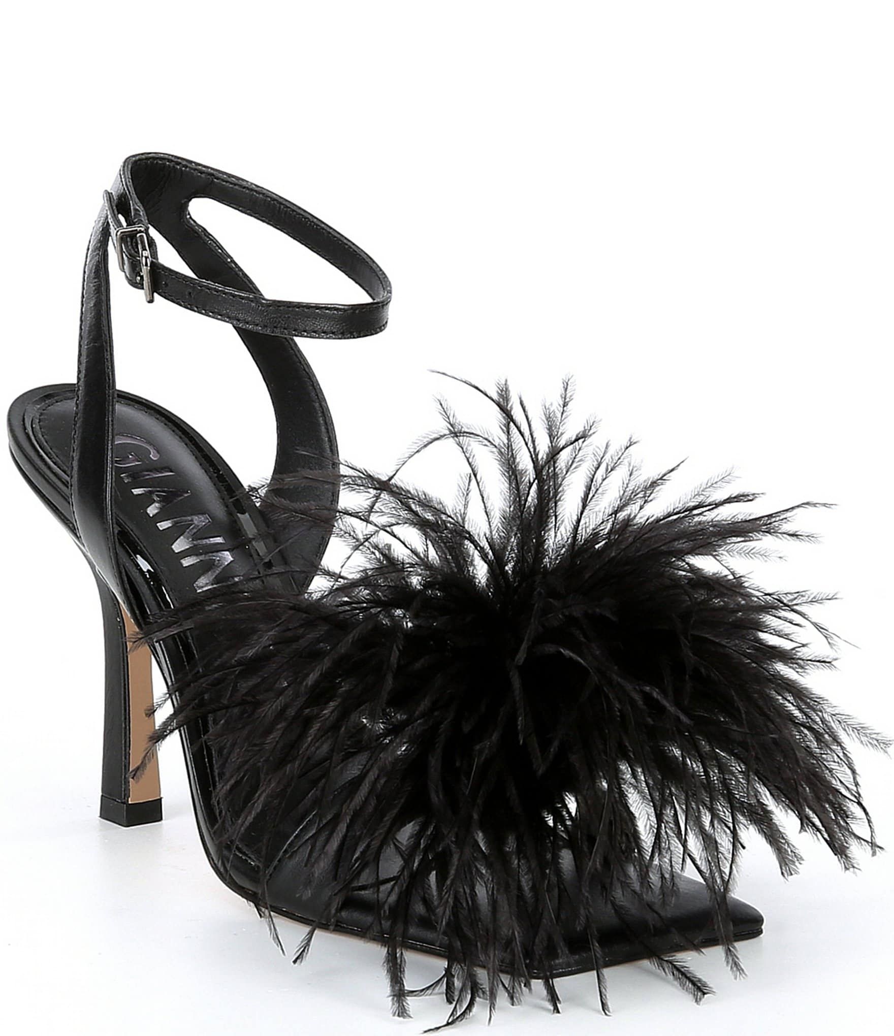 Gianni Bini Neela Feather Square Toe Dress Sandals | Dillard's | Dillard's