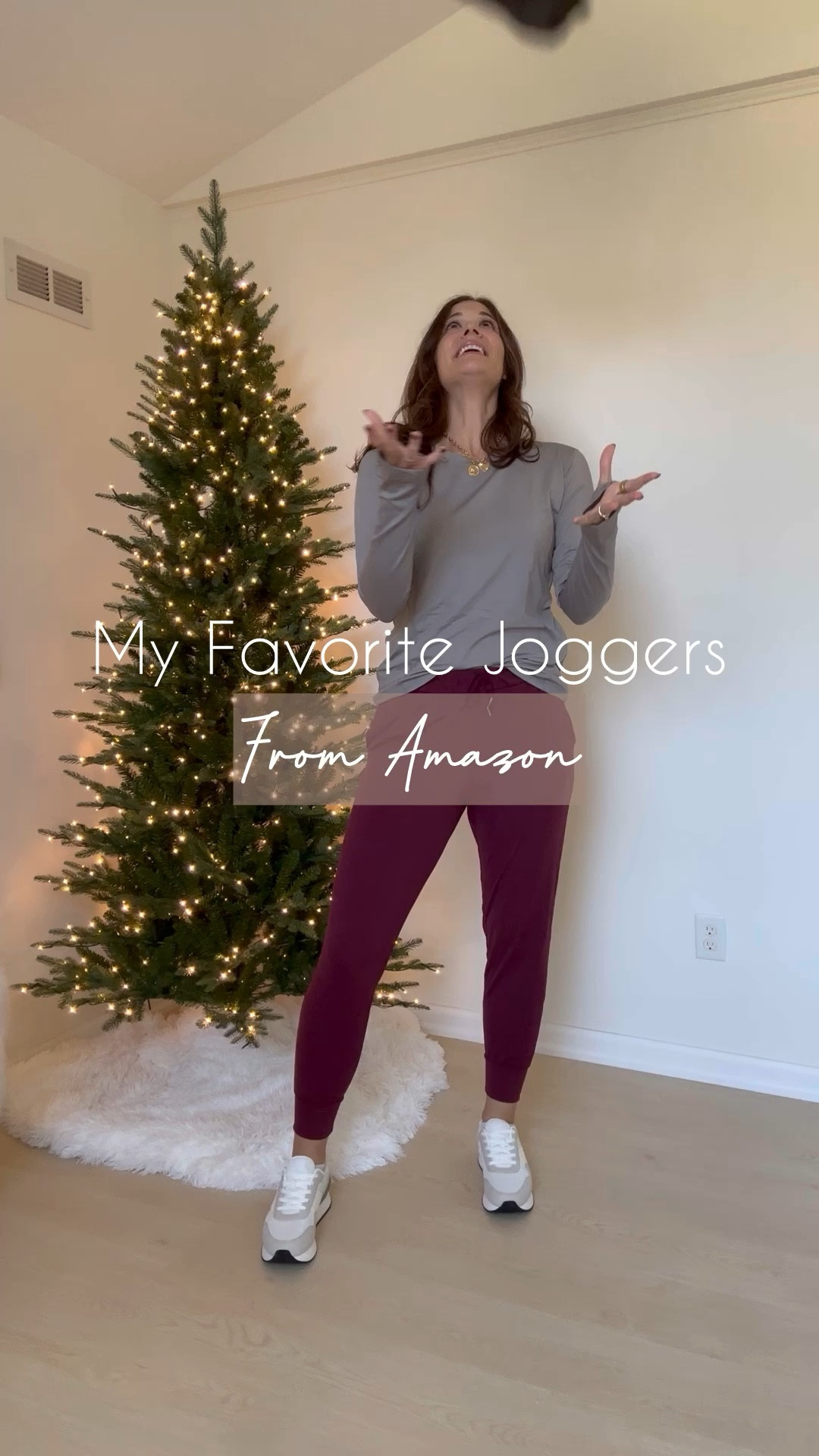 My favorite joggers! They are a great athletic fabric, have good length, and are a high rise with an elastic waistband that doesn't dig in. I am wearing both the joggers and my top in my normal size large!

#LTKFitness #LTKWatchNow #LTKSaleAlert
