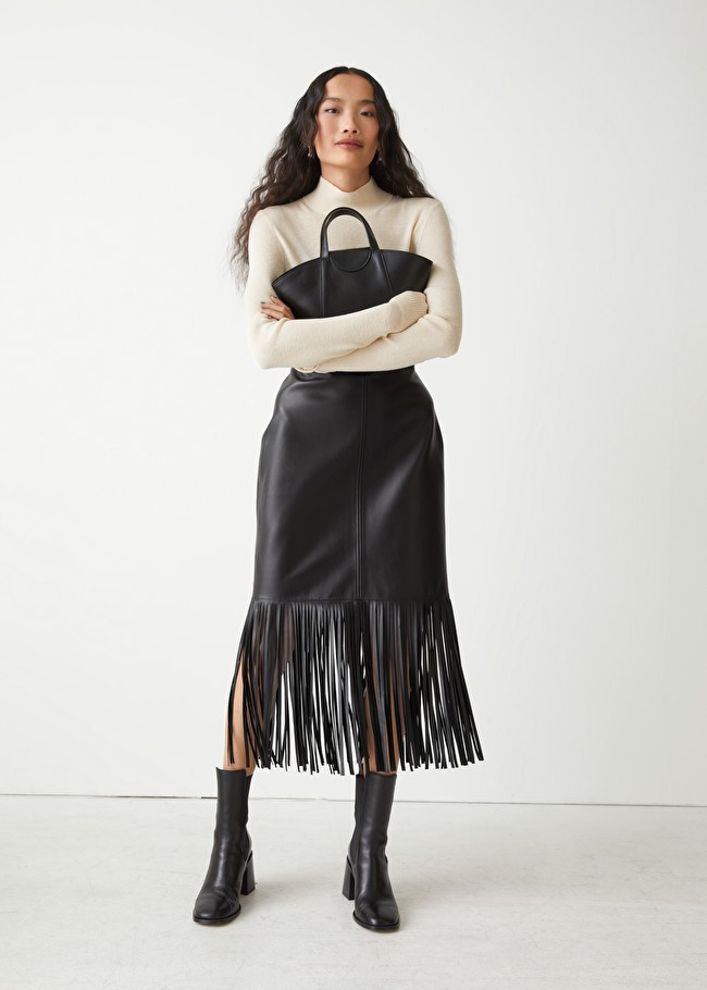 Leather Fringe Midi Skirt | & Other Stories (EU + UK)