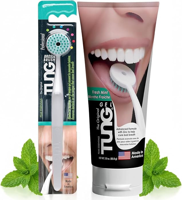 Tung Tongue Cleaning Kit with Brush & Gel for Fresh Breath, USA Made | Amazon (US)