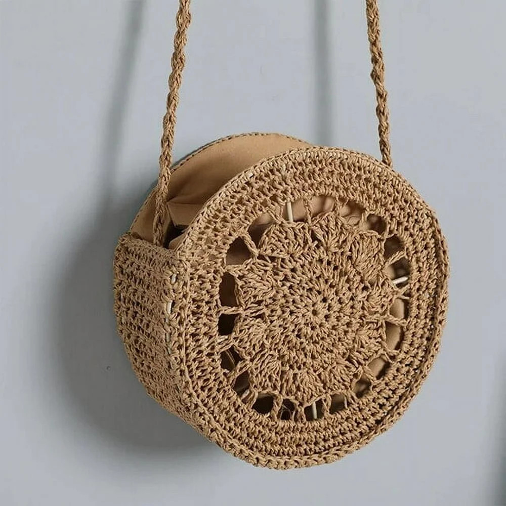 CHOK Summer Round Straw Bag Women Bohemian Rattan Shoulder Bag Hot New Crossbody Bag Circle Hollo... | Walmart (CA)