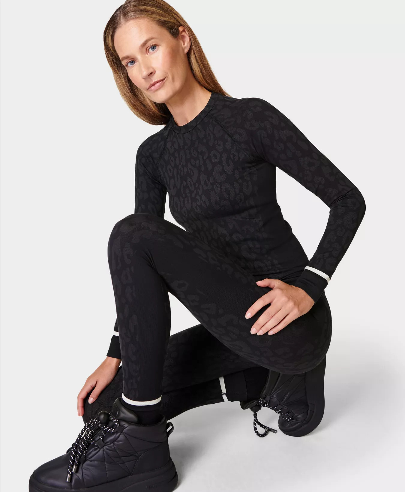 Leopard Jacquard Base Layer Leggings  | Sweaty Betty | Sweaty Betty UK