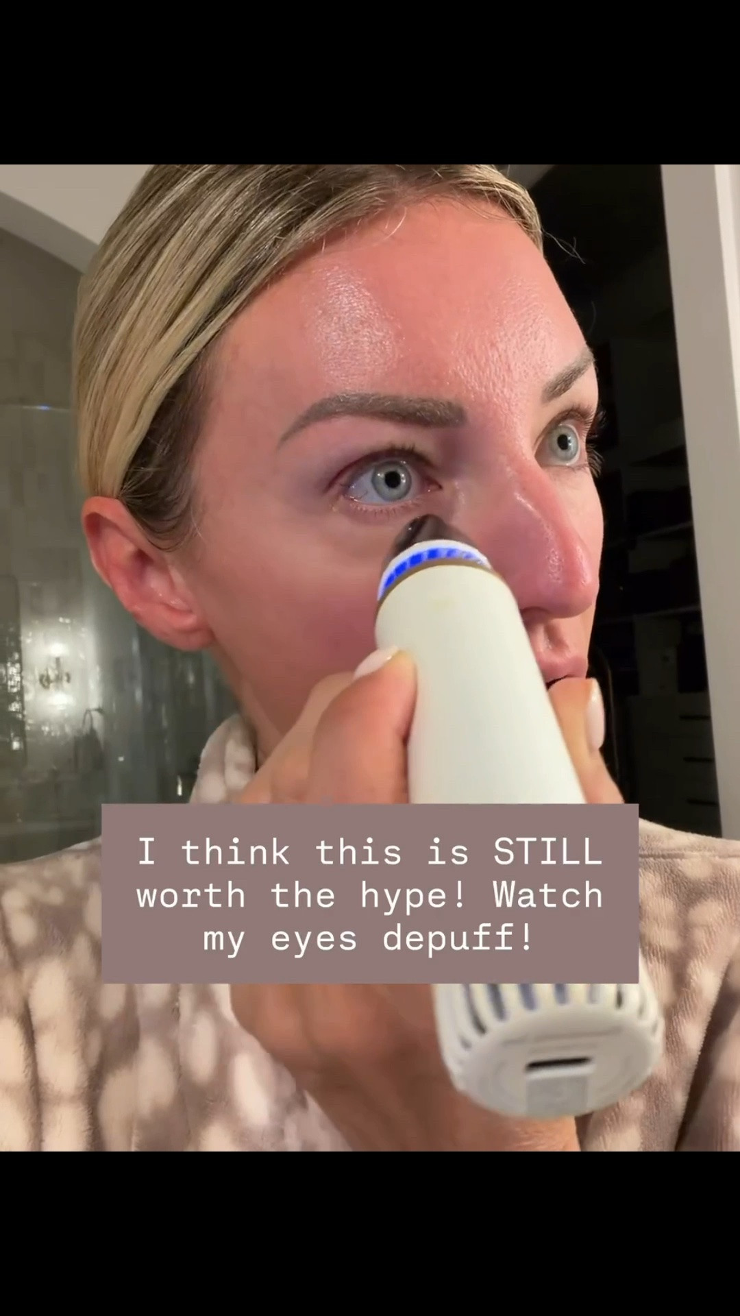 This depuffing wand is awesome! It has a hot & cool setting! Highly recommend using in your morning skincare routine!

Loverly Grey, depuff, Amazon, prime day, skincare, beauty