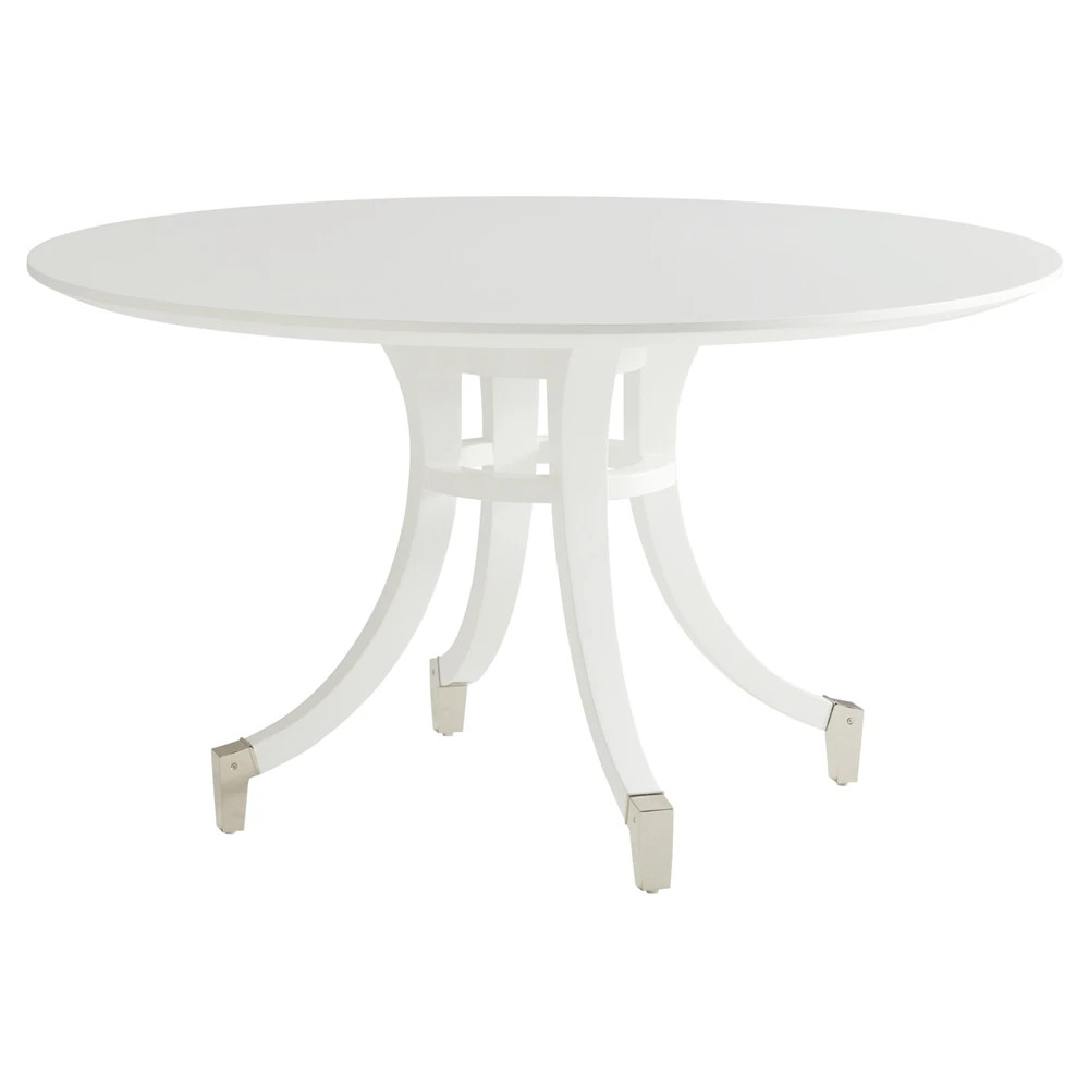 Lombard Modern Classic White Wood Round Dining Table - 60" | Kathy Kuo Home