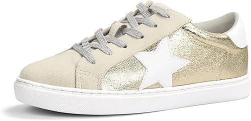 PARTY Women's Fashion Star Sneaker Lace Up Low Top Comfortable Cushioned Walking Shoes | Amazon (US)