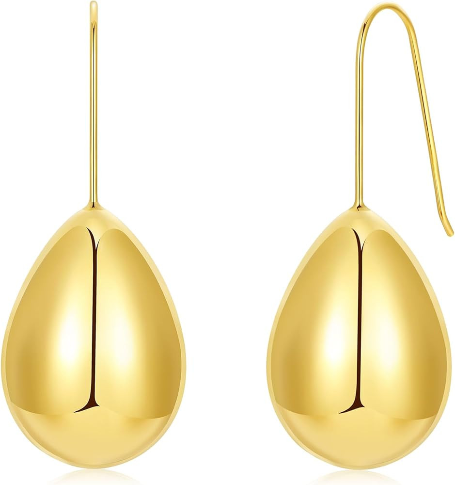Gold Ball Hoop Earrings for Women 18K Gold Plated Ball Dangle Drop Earrings for Women Pendant Ear... | Amazon (US)