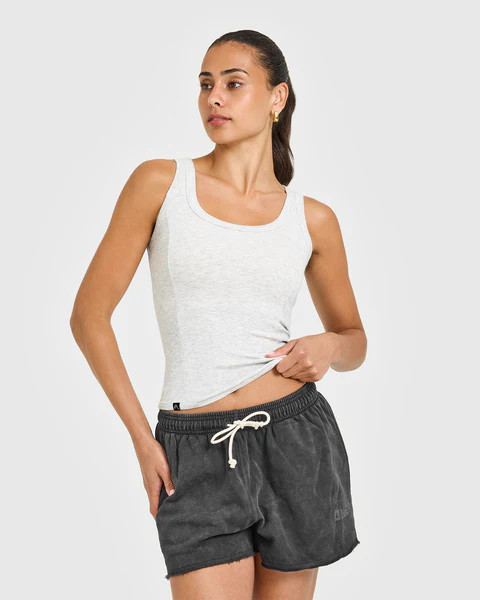 Mellow™ Rib Scoop Neck Vest 
 Light Grey Marl | Oner Active (UK / US)