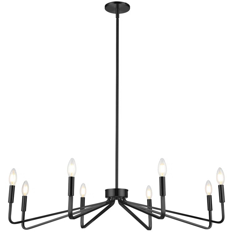 8 Light Incandescent Chandelier, Matte Black | Wayfair North America