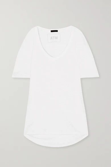 Boyfriend slub cotton-jersey T-shirt | NET-A-PORTER (US)