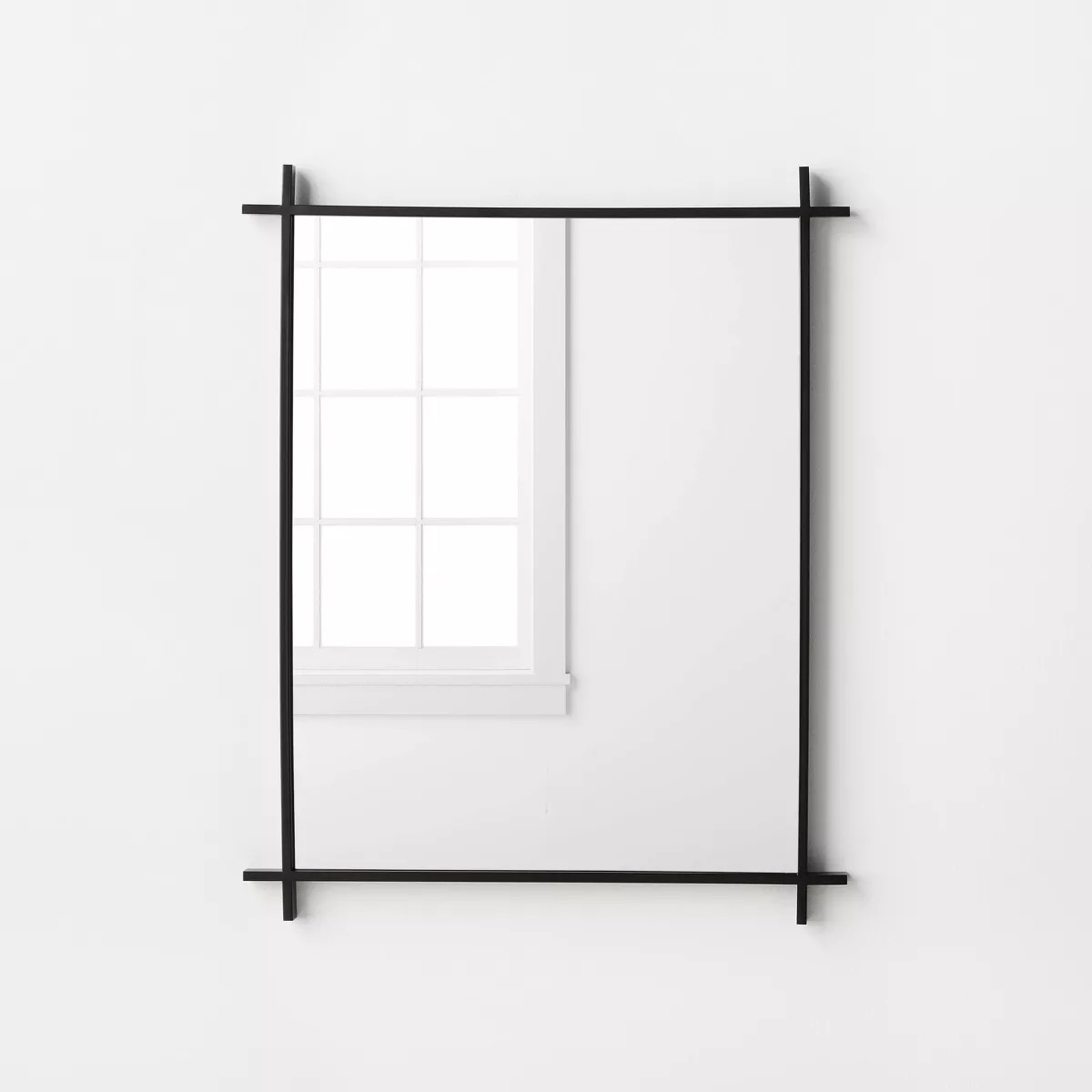 24" x 30" Cross Corner Metal Wall Mirror Black - Threshold™ designed with Studio McGee | Target