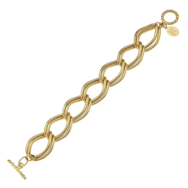 Textured Double Link Chain Bracelet | Susan Shaw