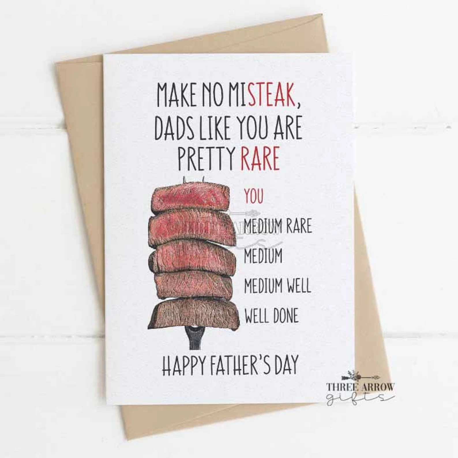 Father's Day Card - Grill Dad - Card for Dad, Stepdad - Make No Misteak, Steak, Dads Like You Are... | Etsy (US)