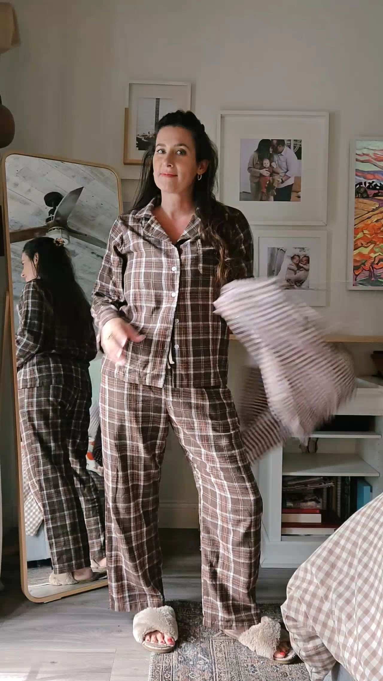 I’ve entered my if it’s cute and comfortable, I’m wearing it on repeat era.
These brown gingham pants just made the cut. 🙌 They're so comfortable!  

 #LTKSeasonal #LTKOver40 #LTKStyleTip