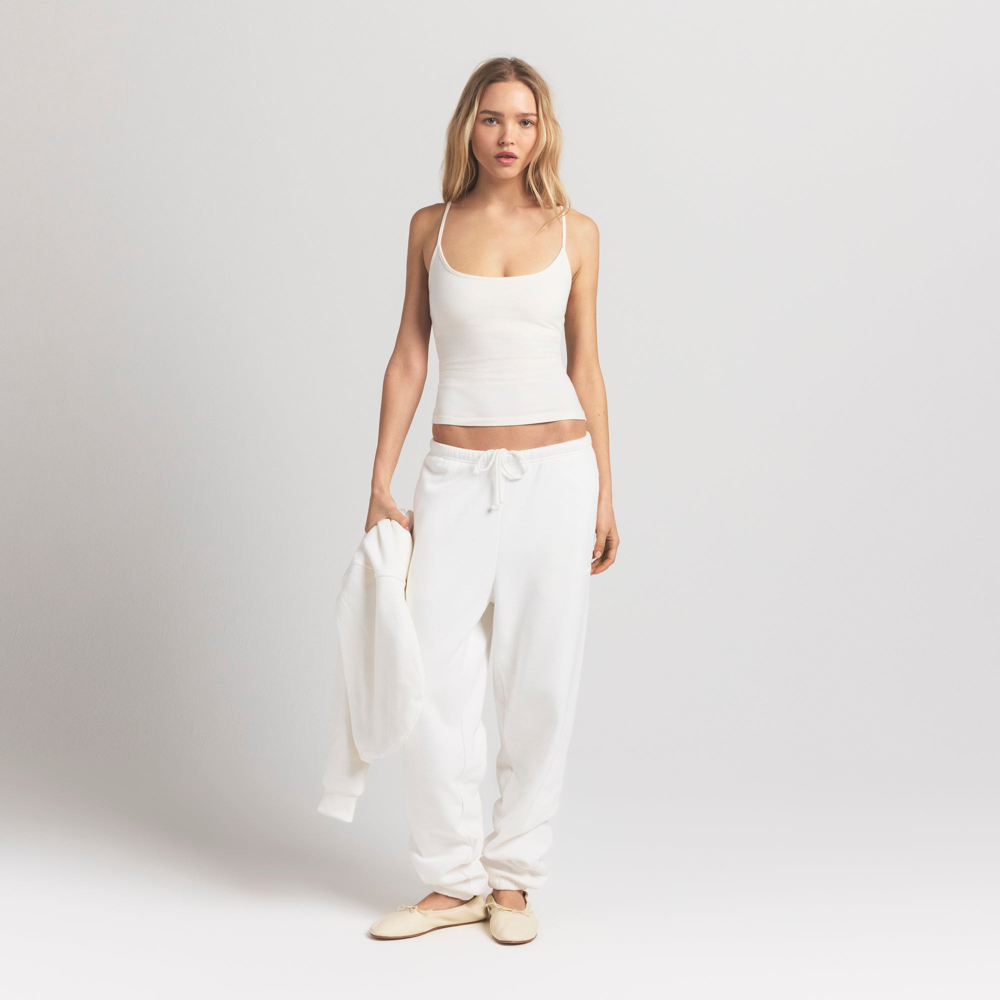 SKIMS Classic Jogger Pants | White | Medium | Cotton Fleece | SKIMS (US)