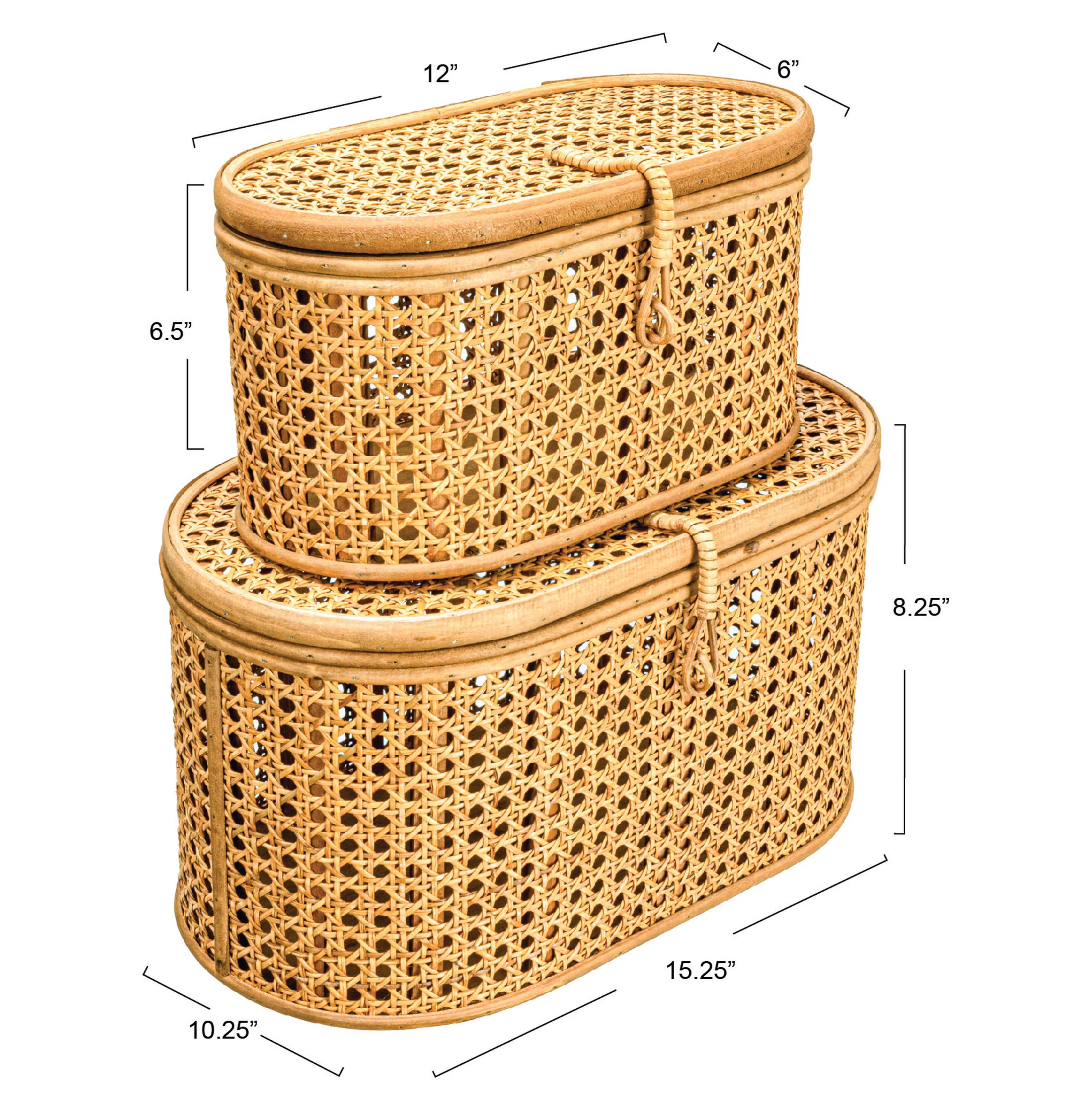 Modern Decorative Oval Woven Rattan Storage Boxes | Wayfair North America