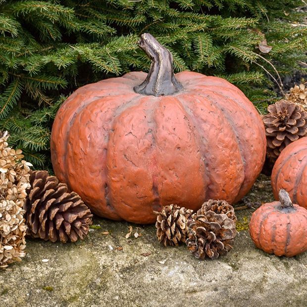 Short Orange Paper Mache Pumpkin One of Each | Antique Farm House