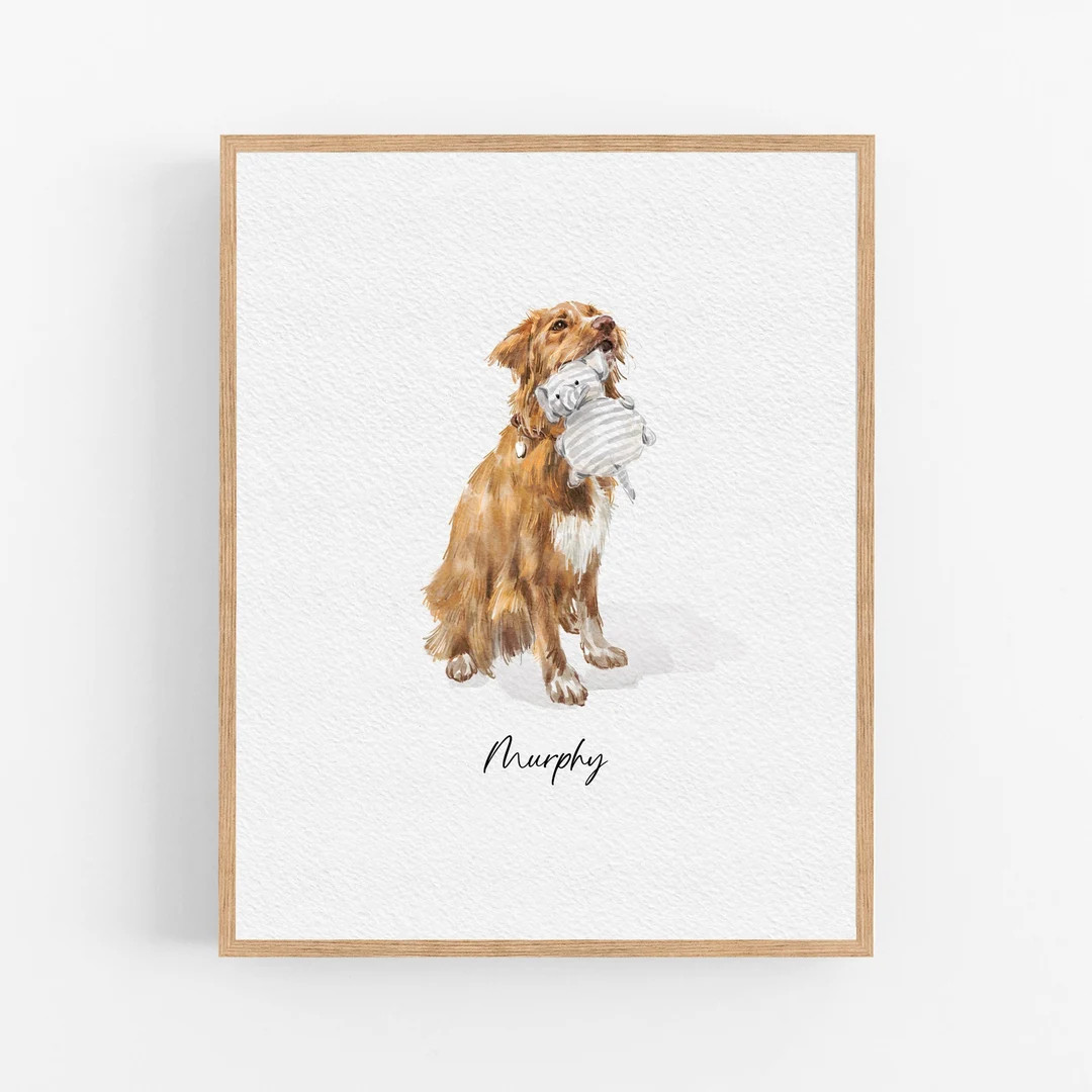 Custom Mini Watercolor Pet Portrait, Tiny Dog Portrait From Photo, Personalised Dog Memorial Gift... | Etsy (US)