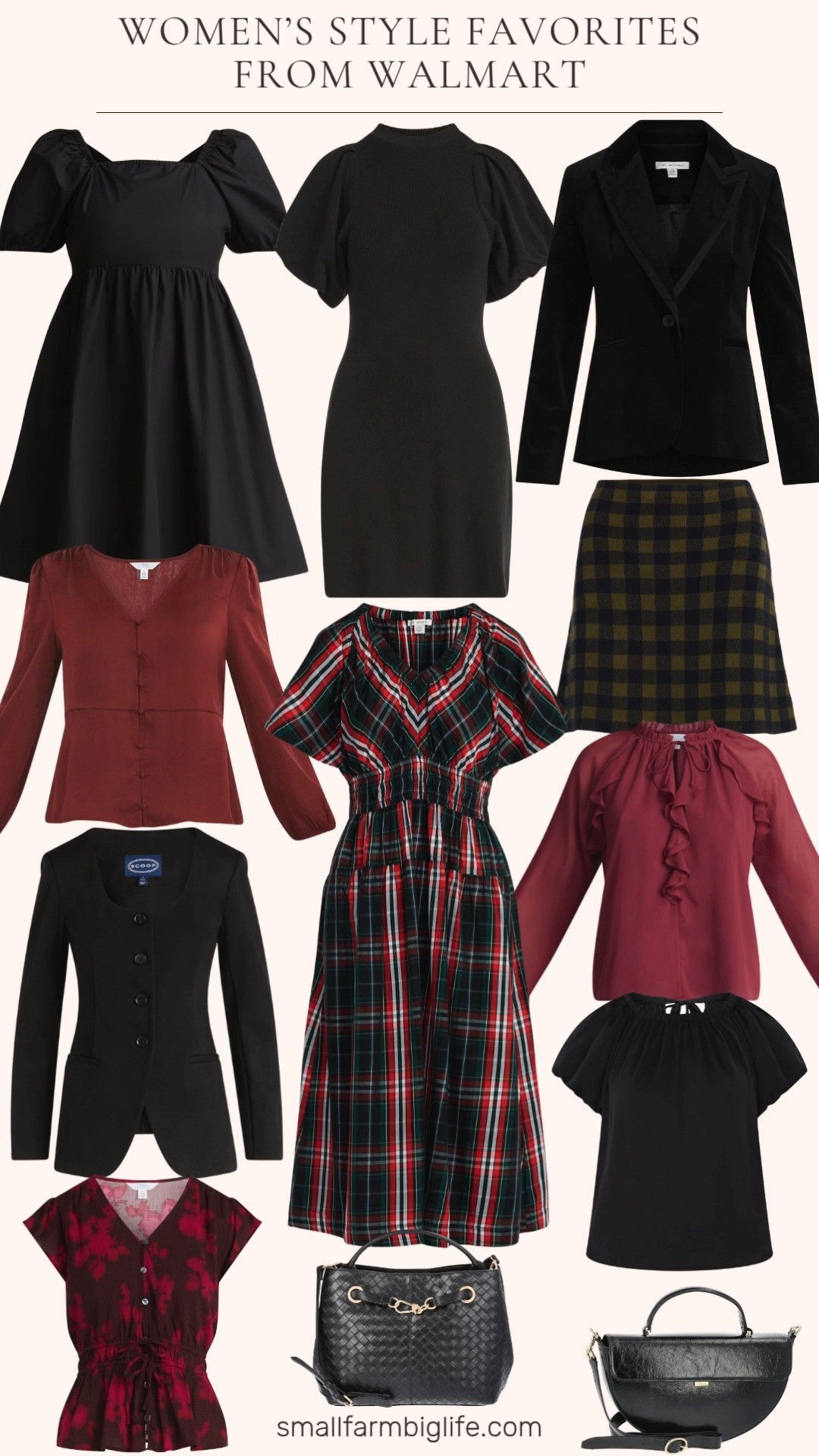 ✨ Women’s Style Favorites From Walmart ✨
Chic, classic, and budget friendly finds. From black dresses and a velvet blazer to a plaid skirt, burgundy blouses, and black bags. Perfect for the season’s events or everyday style. Affordable fashion never looked this good! 

 #LTKOver40 #LTKParties #LTKFindsUnder50