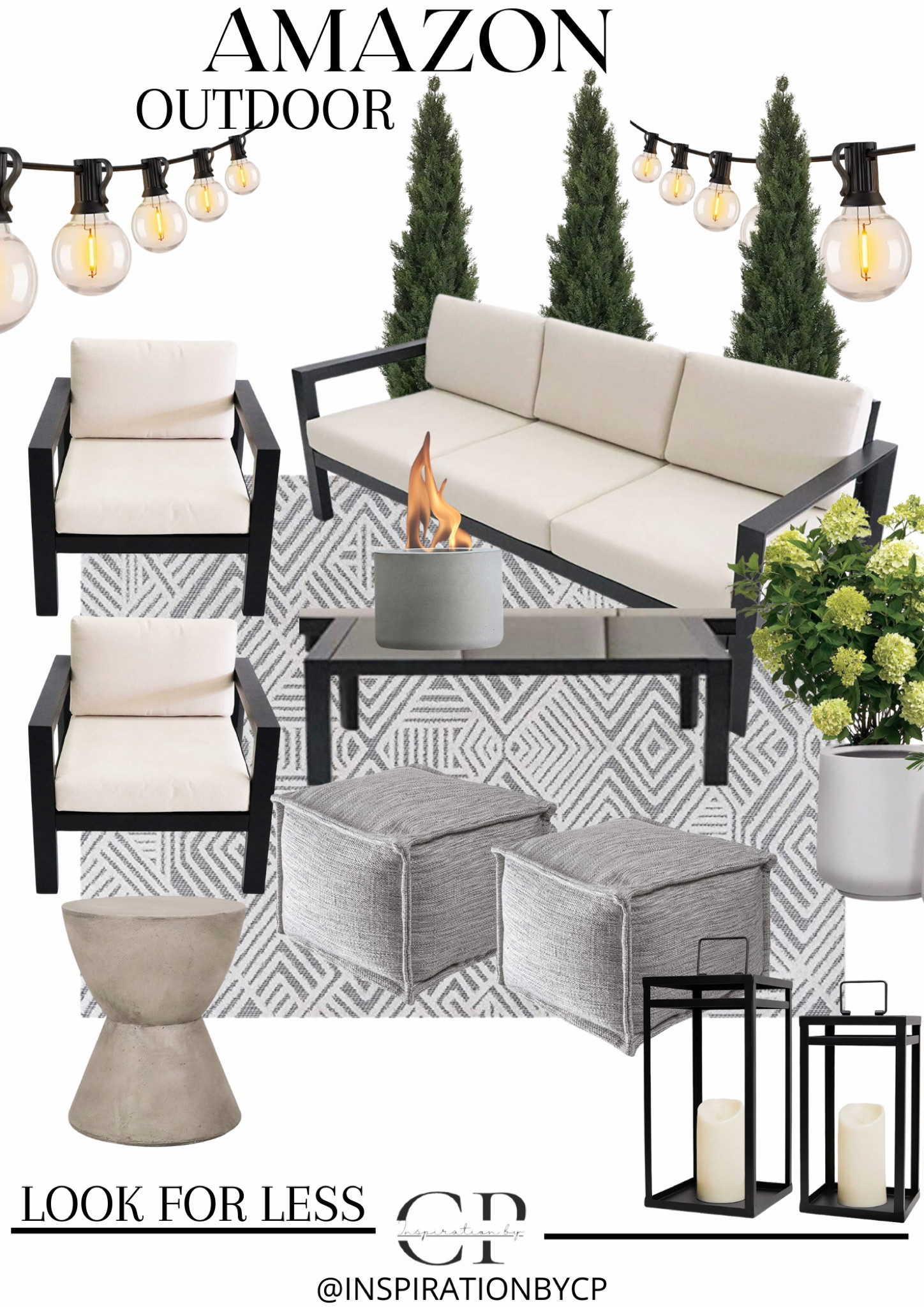 AMAZON OUTDOOR LIVING-get the look for less. In love with this patio set
Patio furniture set, lounge chairs, deck furniture, fire pit, concrete table, outdoor lighting, Patio lights, planters, porch, outdoor furniture, modern home, outdoor faux plants, modern Lux, modern outdoor, look for less, designer, affordable find, budget friendly, monochrome, neutral, spring refresh, new arrivals, amazon finds, amazon home, amazon must have, style, decor, Arhaus, target style, crate and barrel, wayfair, pottery barn 

#LTKSeasonal #LTKstyletip #LTKhome
