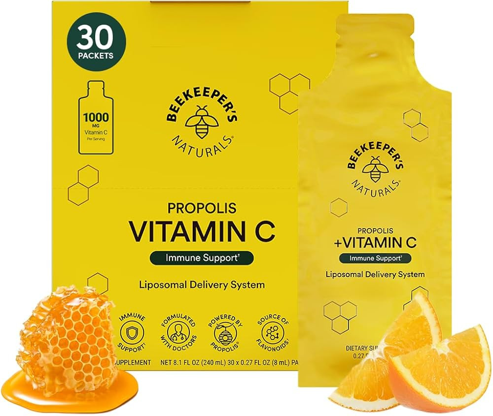 Propolis Liposomal Vitamin C by Beekeeper's Naturals, 1000mg Vitamin C, Propolis & Organic Honey,... | Amazon (US)