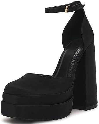 VETASTE Womens Platform Heels Chunky High Heels Ankle Buckle Strap Pumps Party Wedding Dress Shoe... | Amazon (US)