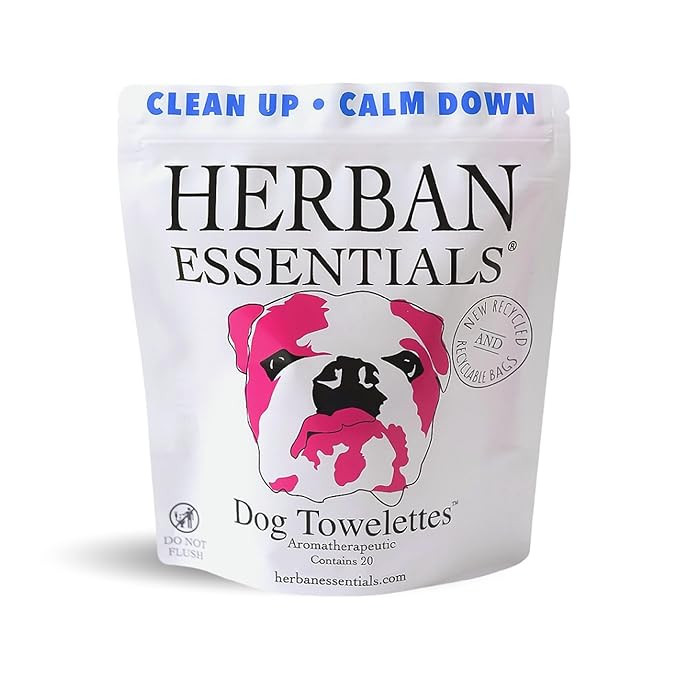 Herban Essentials - Dog Grooming Wipes for Dogs, Essential Oil Pet Wet Wipes for Cleaning, Deodor... | Amazon (US)