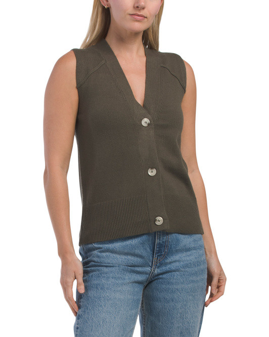 Button Front Sweater Vest | TJ Maxx