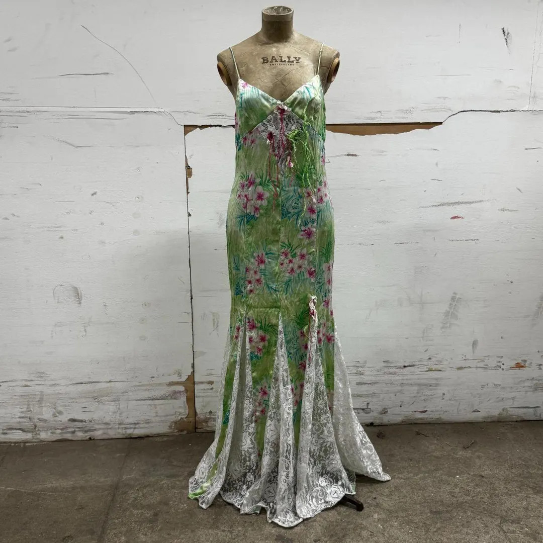 Y2k Vintage Glamour La Vie Monte-carlo Silk &lace Maxi Dress - Etsy | Etsy (US)