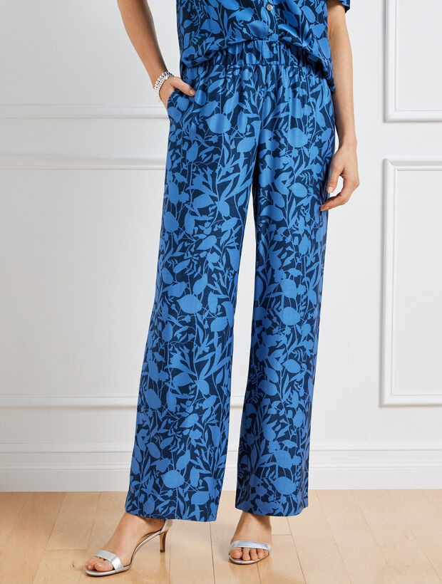 Wide Leg Pants - Placed Vines | Talbots