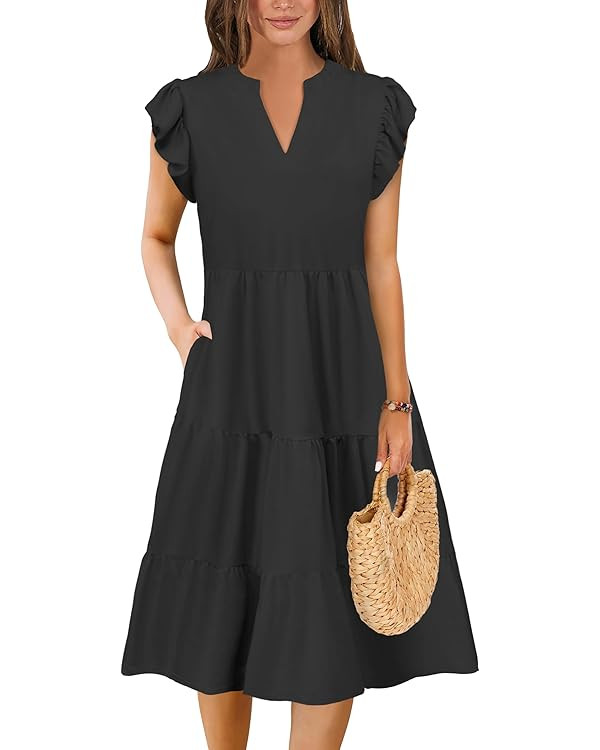 Summer Dresses for Women 2025 Elegant Classy Casual Plus Size Spring Midi Fashion Dress S-XXL | Amazon (US)