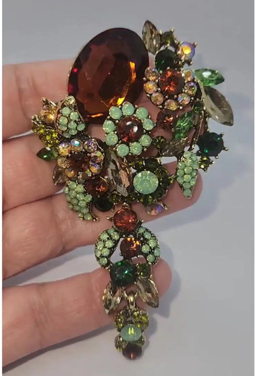 Vintage Style Floral Brooch: Large Glamorous Flower Pin - Etsy | Etsy (US)