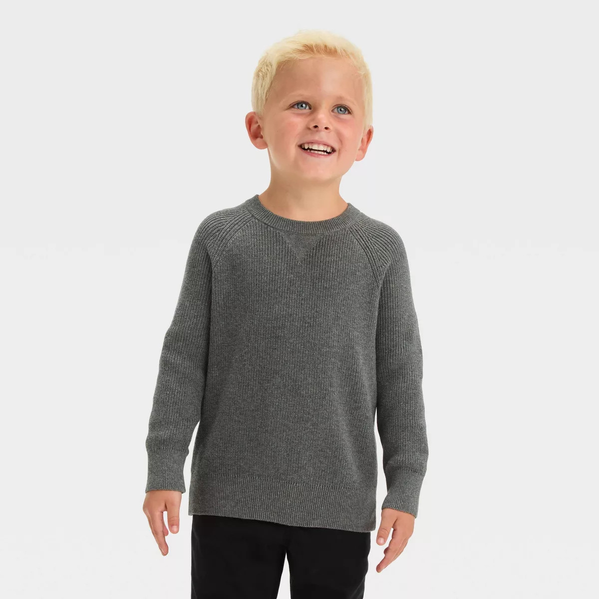 Toddler Boys' Solid Crewneck Sweater - Cat & Jack™ Gray | Target