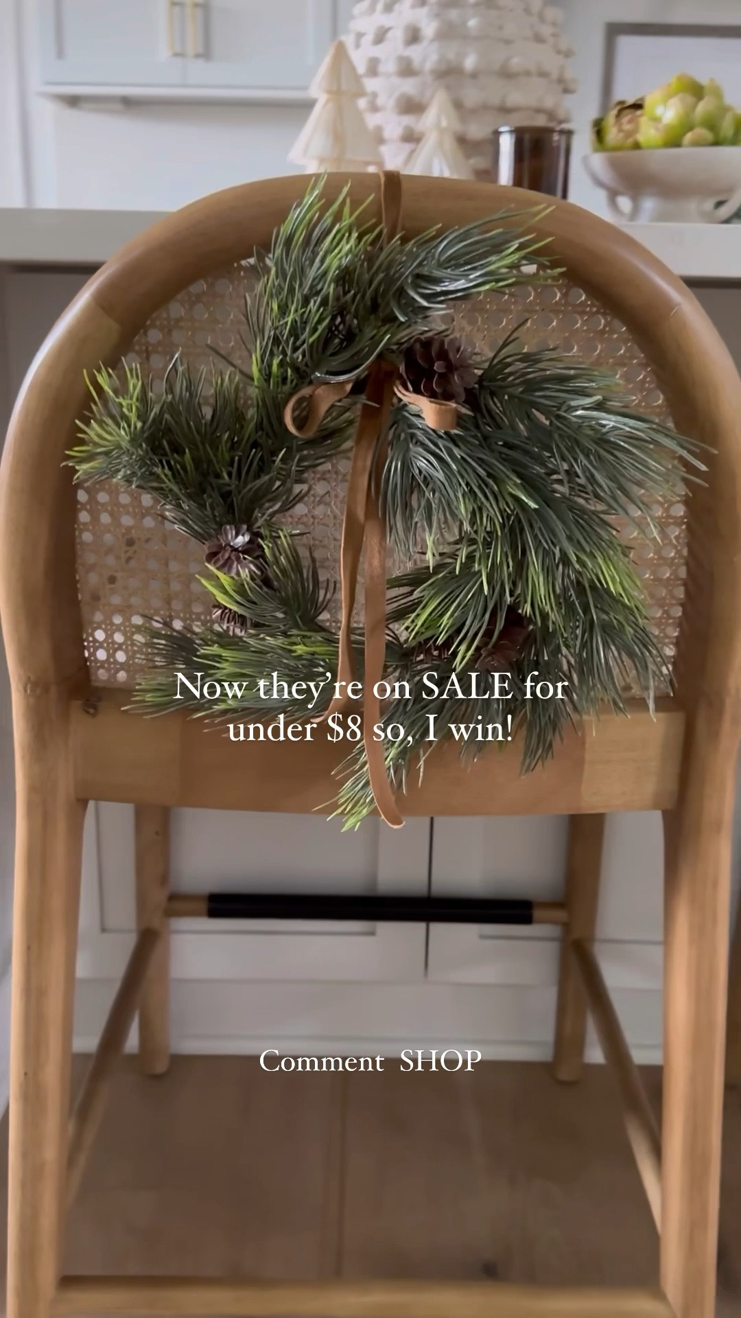 On SALE for under $8 at Michaels. These long needle pine mini Christmas wreaths are the prettiest way to add a touch of holiday decor to your kitchen. #LTKsalealert #LTKhome

#LTKHoliday