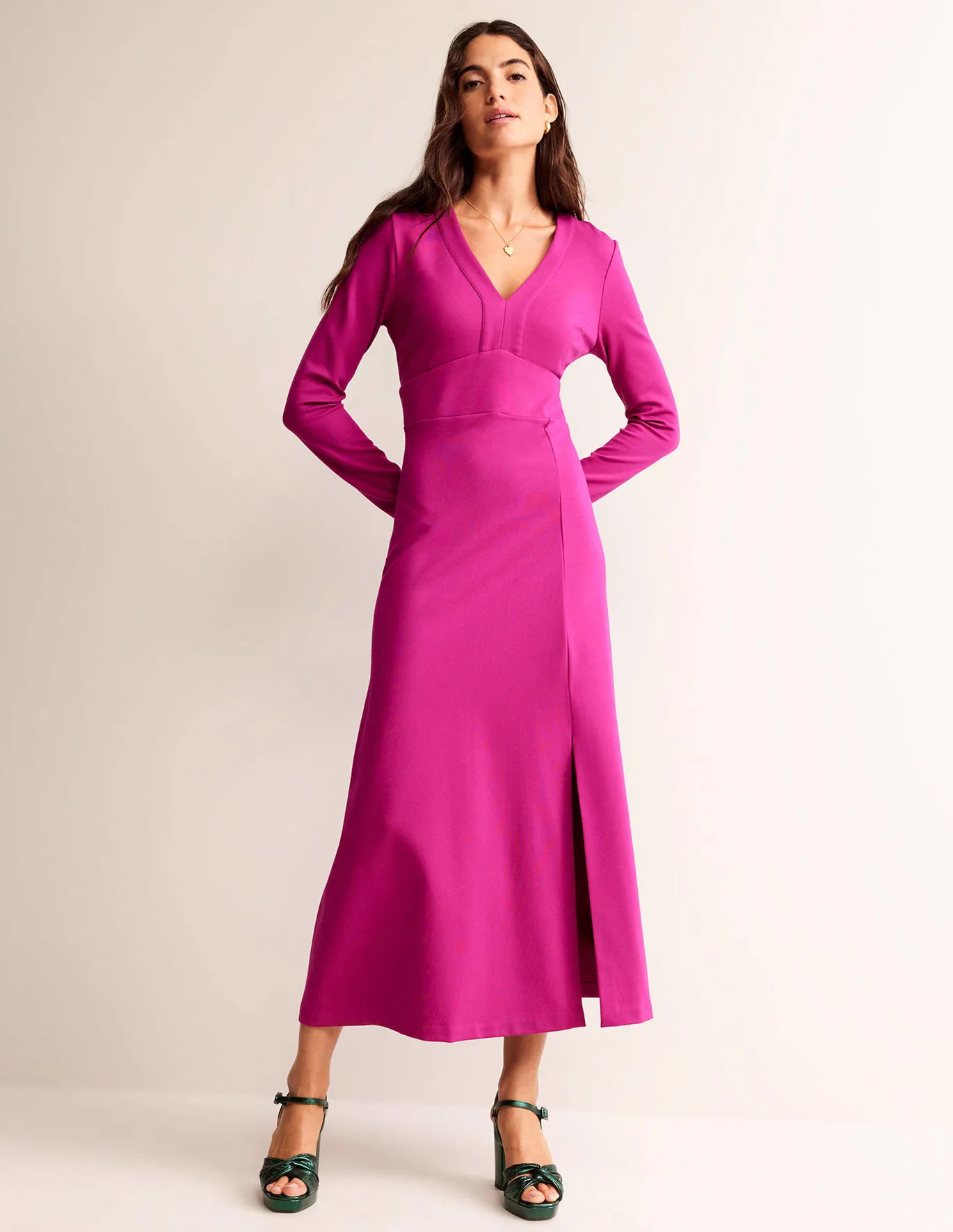 V-Neck Ponte Maxi Dress | Boden UK