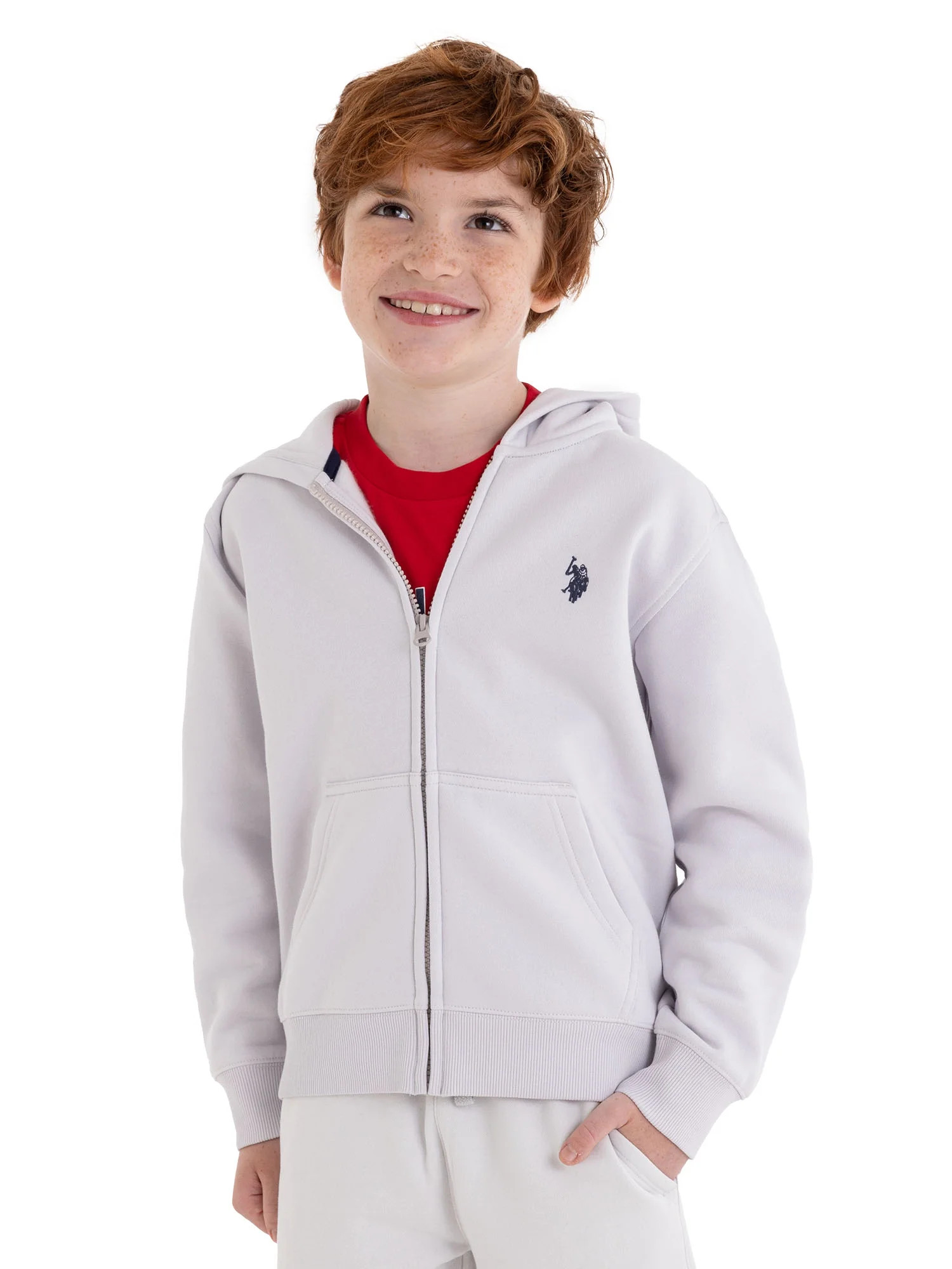 U.S. Polo Assn. Boys Fleece Zip-Up Hoodie, Sizes 4-18 | Walmart (US)