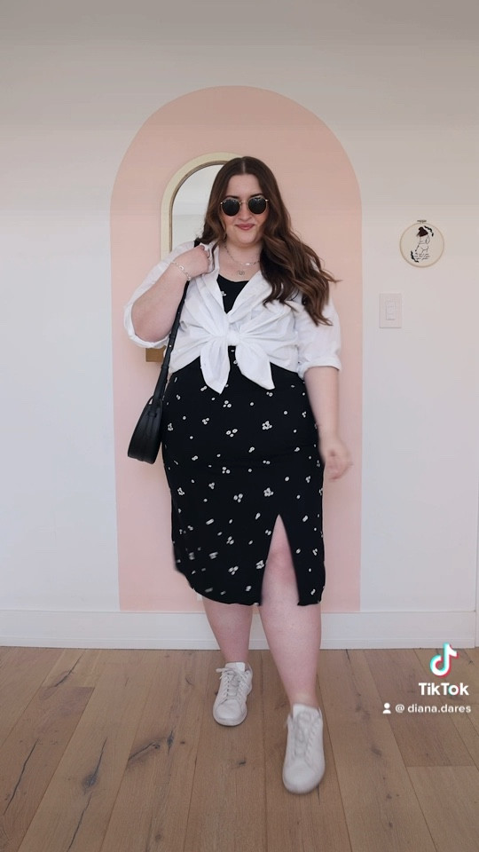 Plus size white shirt and daisy dress Pinterest recreation look 

#LTKSeasonal #LTKcurves #LTKstyletip