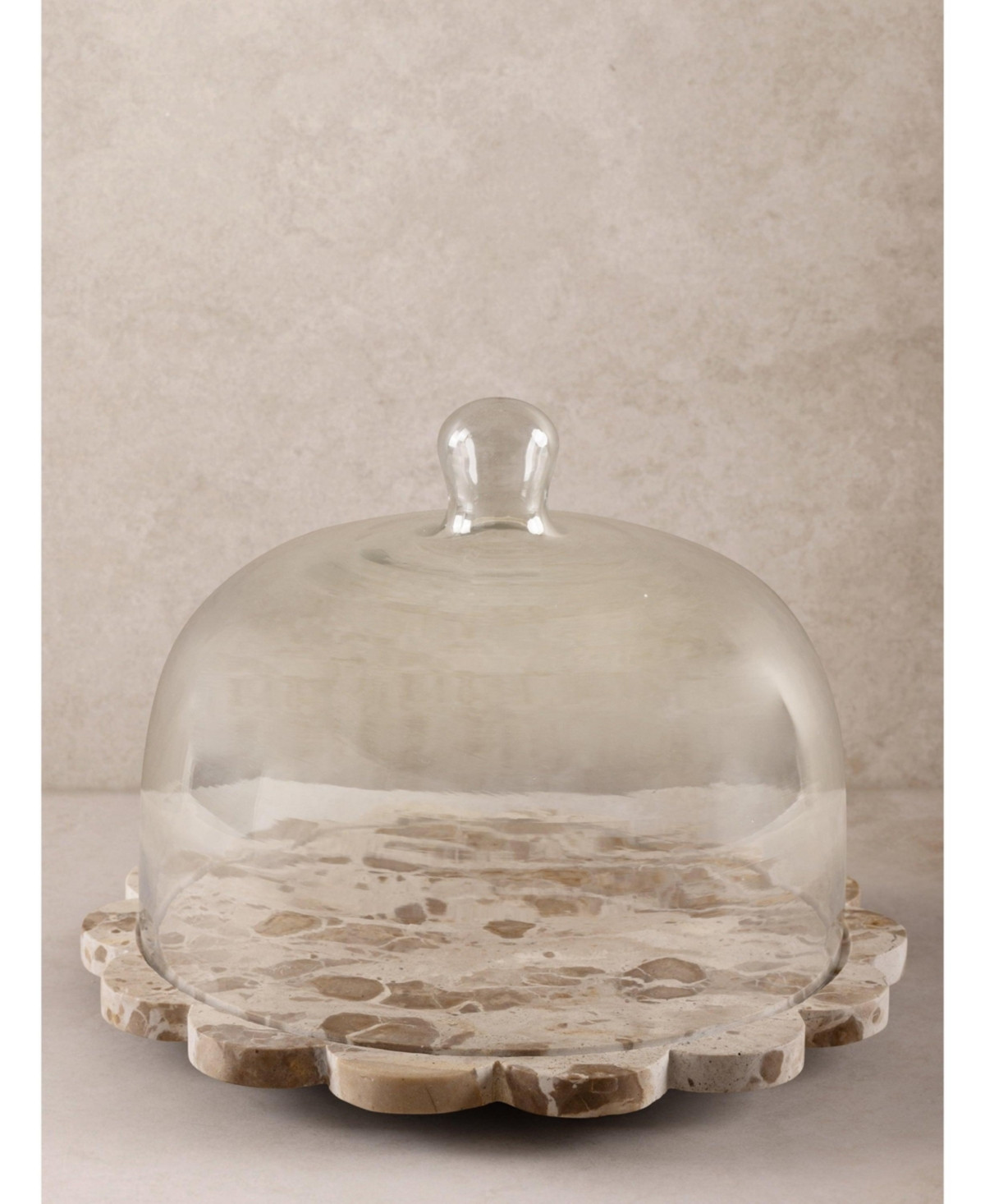 Gauri Kohli Viola Serving Board with Cloche - Shades of brown and beige | Macy's