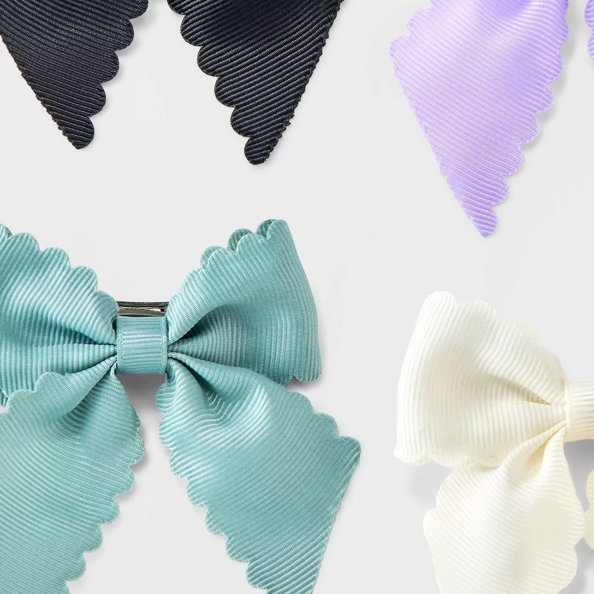 Girls' 4pk Scalloped Hair Bow Set - Cat & Jack™ | Target