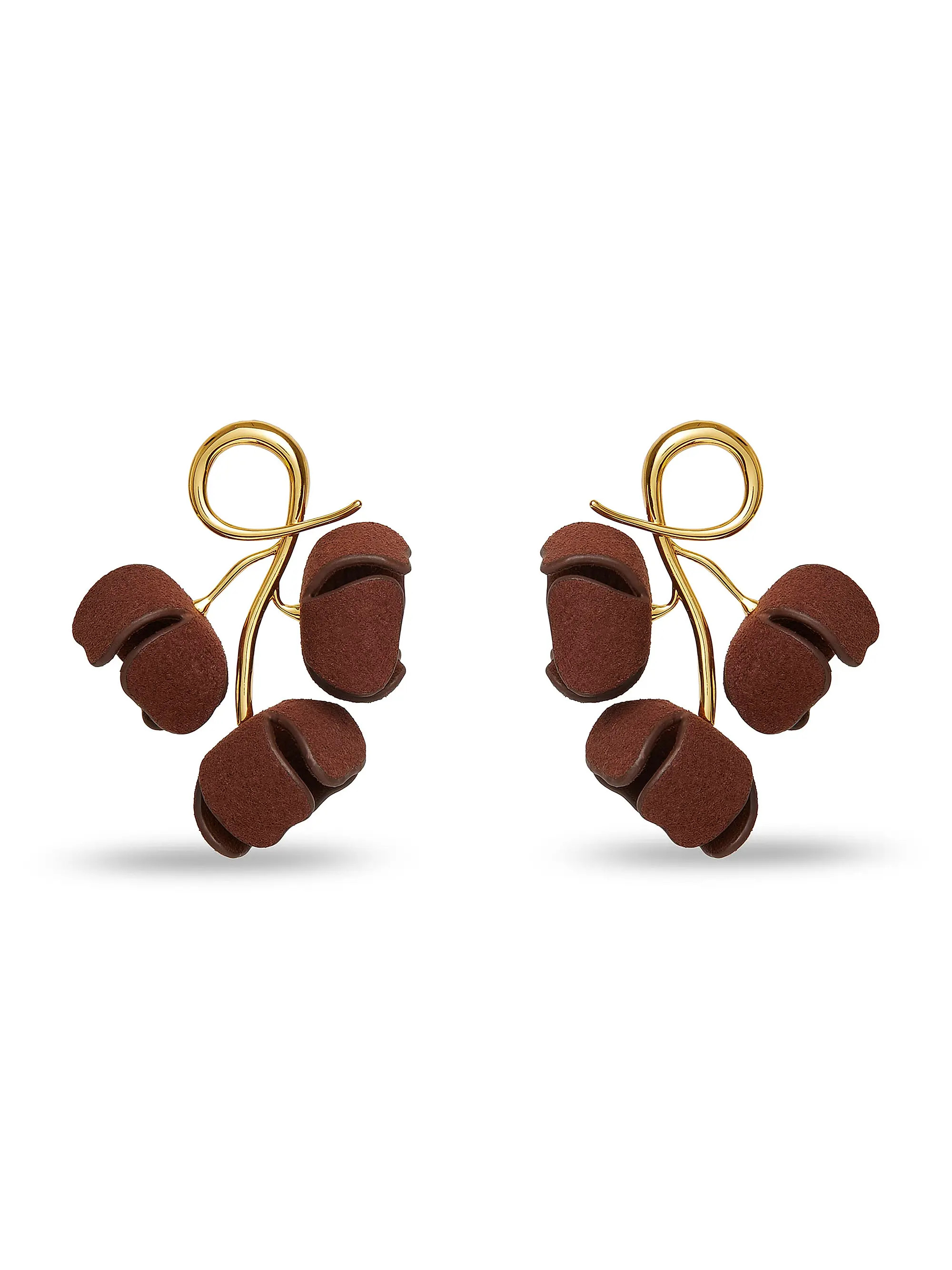 14K-Gold-Plated & Faux Suede Bellflower Drop Earrings | Saks Fifth Avenue