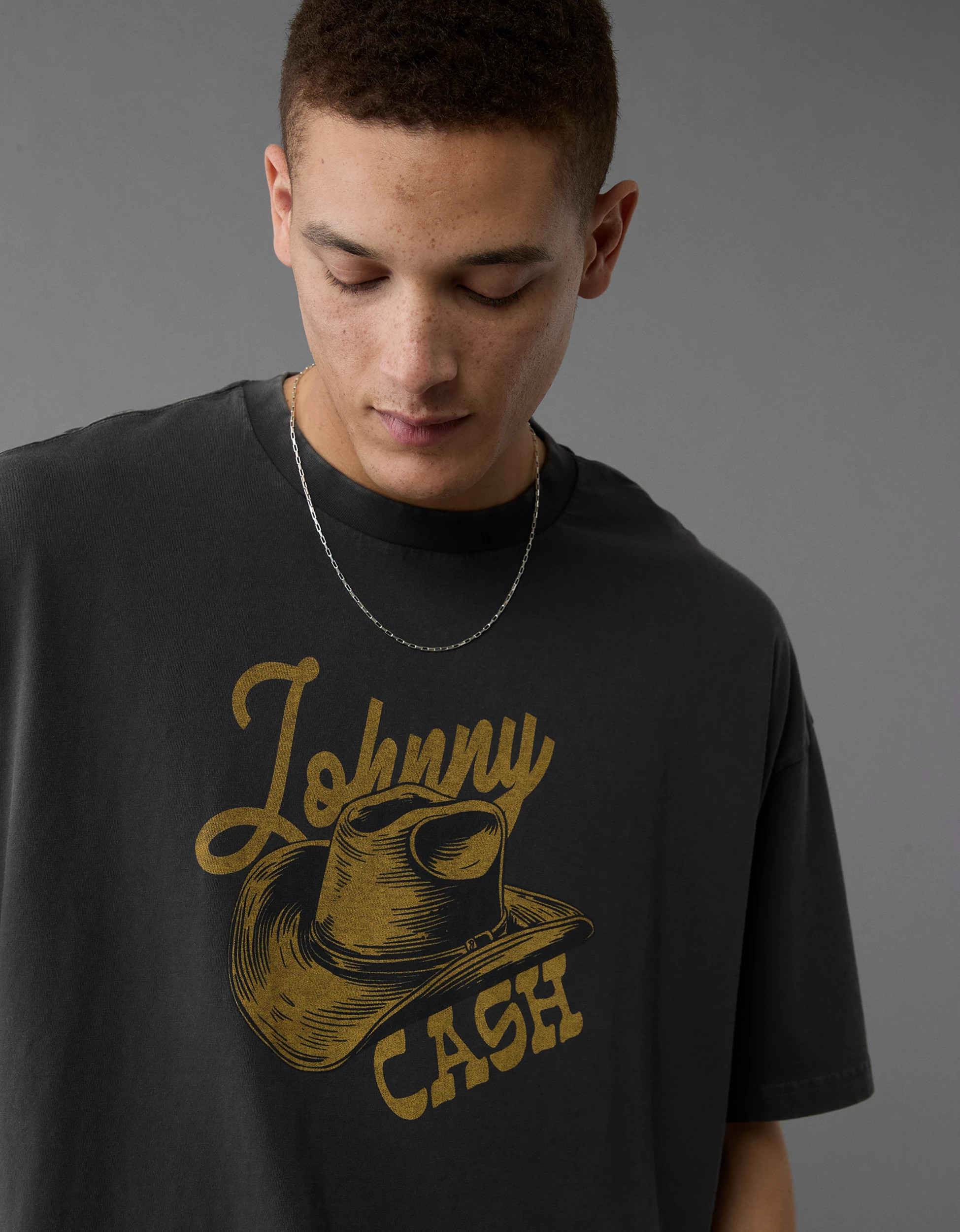 AE Boxy Johnny Cash Graphic T-Shirt | American Eagle Outfitters (US & CA)