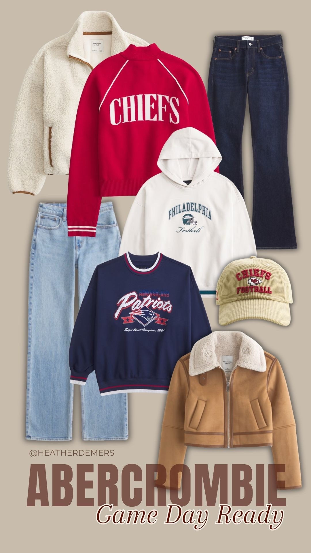 If you are are looking for Game Day Inspo shop Abercrombie! 

🌟 Love all of the NFL gear !  🏈

Soft, comfortable, game day-approved outfits!! ✅ 

 

#LTKSeasonal #LTKFindsUnder100
