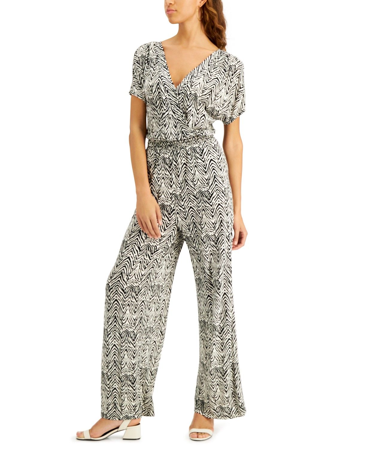 INC Zebra-Print Kimono-Sleeve Jumpsuit, Created for Macy's | Macys (US)