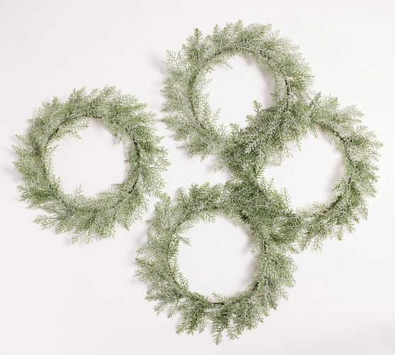 Snowy Wreath Chargers - Set of 4 | Pottery Barn (US)