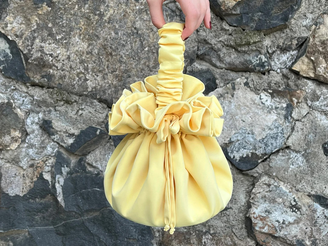 Evening Purse Bag, Cocktail Party Bag, Simple Elegant Bag, Evening Bag, Yellow, Pastel Yellow, Pa... | Etsy (US)