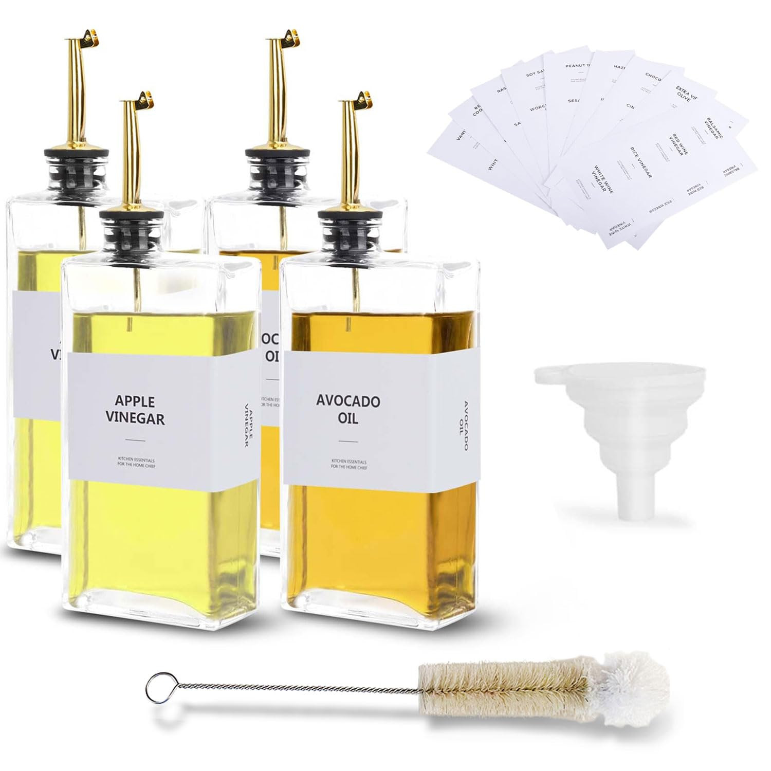 4 Pcs Olive Oil Dispenser Bottles, 500ml/16.9 Oz Oil Bottles for Kitchen Vinegar Dispenser Set, K... | Amazon (CA)