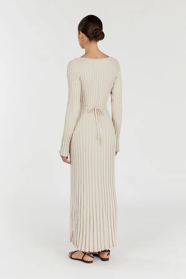 REIGN STONE SLEEVED KNIT MIDI DRESS | DISSH