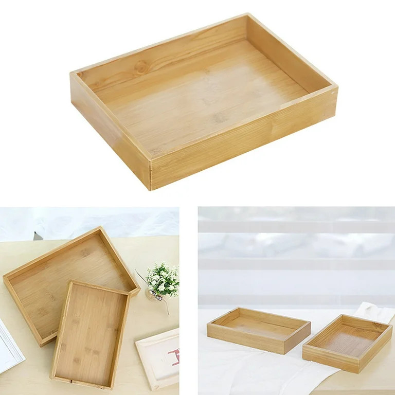 Guyelim bamboo wood serving tray 1Pc Retro Bamboo Wood Serving Tray Rectangular Flat Board Tray T... | Walmart (US)