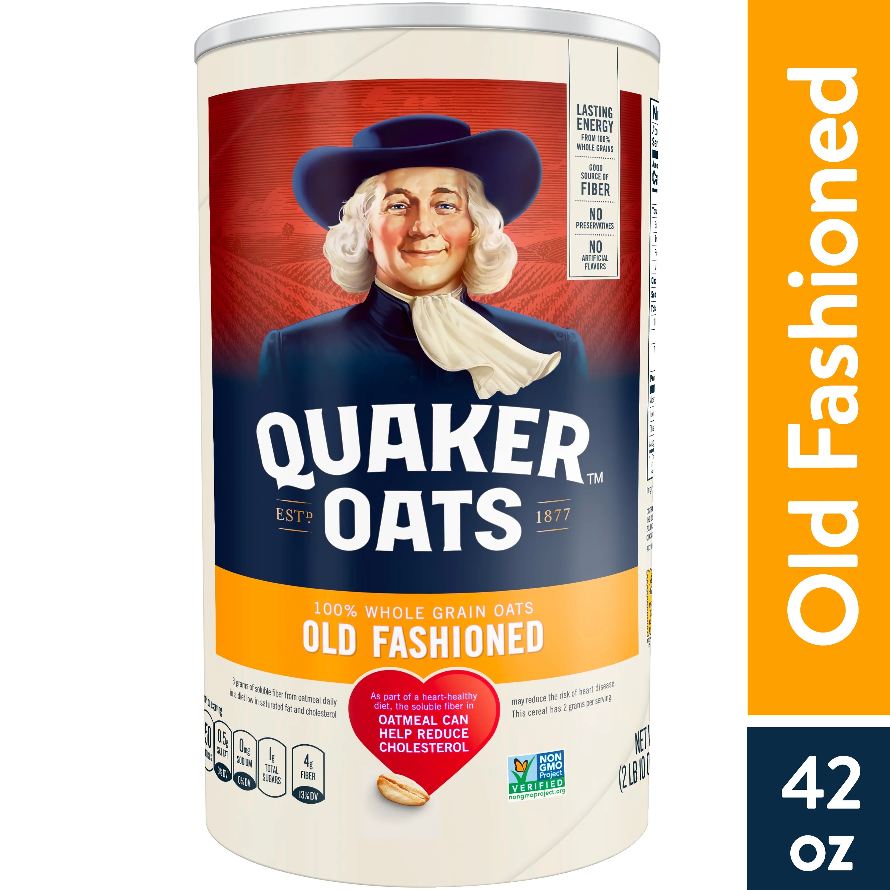 Quaker, Old Fashioned Oatmeal, Whole Grain, 42 oz | Walmart (US)